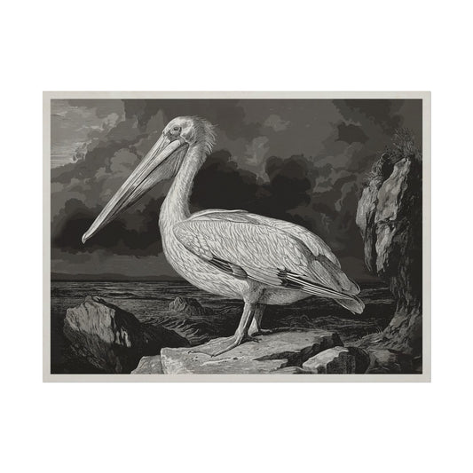 Nautical Nobility: Pelican Engraved Aesthetic Wall Art