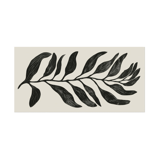 Marine Elegance: Block Print Style Sea Kelp Wall Art